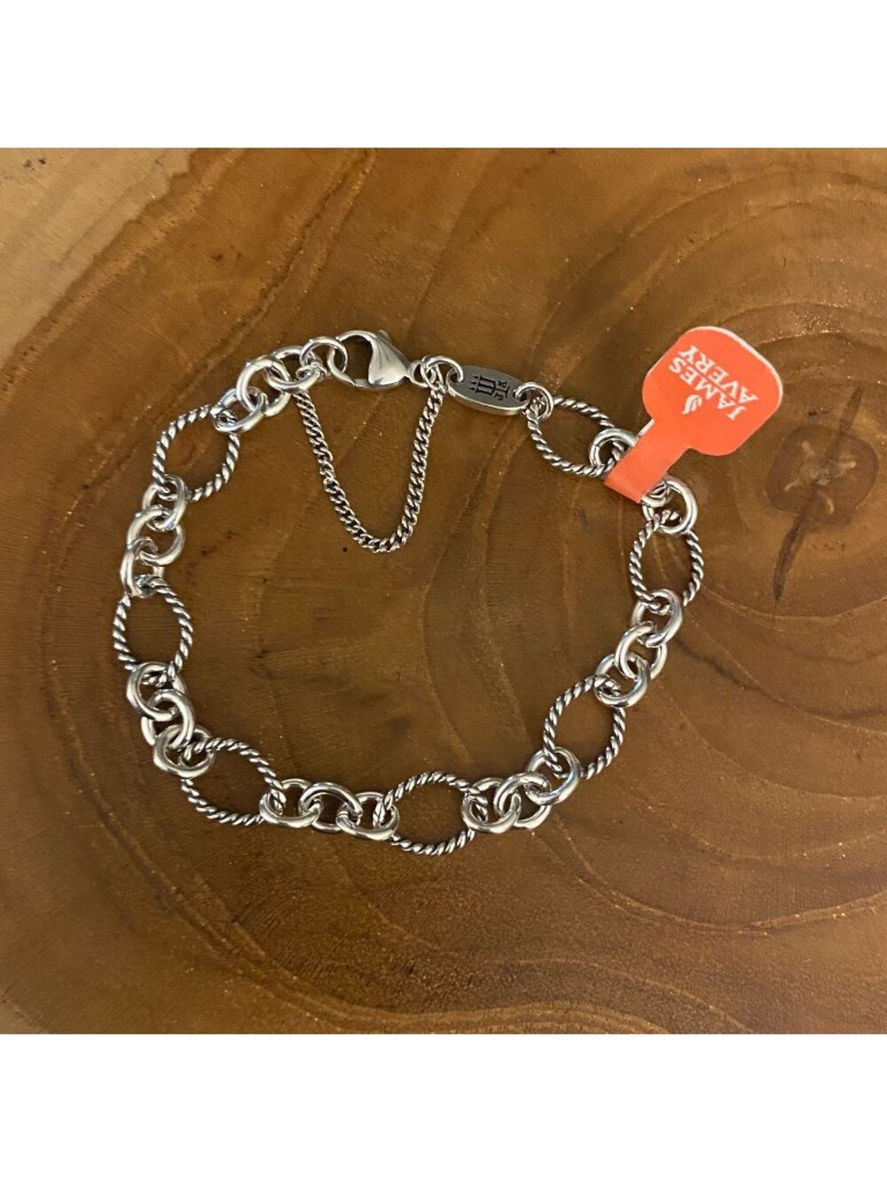 James Avery Twisted Wire Connected Hearts Charm Bracelet, Size M